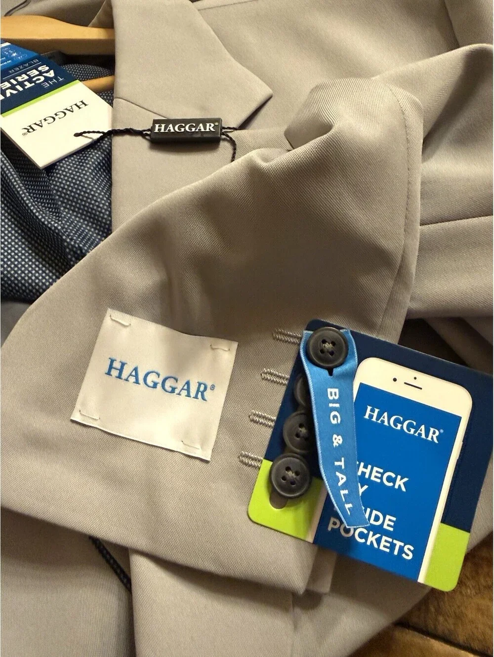 Haggar Active Series Tailored Fit Blazer Men’s Size 54R Light Grey